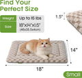 Cadolov Cat Bed Mat for Indoor Cats, Washable Dog Beds Crate Pad for Small Medium Dogs, Soft Cute Plush Non Slip 3D Pattern Pet Bed Khaki 18''x14''