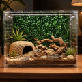 2-Pack Reptile Terrarium Green Plant Background Decor for Amphibian Habitat