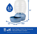 Petmate Replendish Gravity Waterer with Microban, 2.5 Gallons