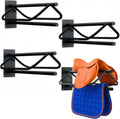4 Pack Wall Mounted Saddle Racks with Pad Bar,Heavy Duty Black Saddle Rack, Sturdy Saddle Rack for British Western Saddl