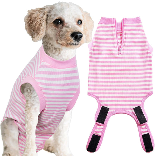 Wabdhaly Recovery Suit for Dogs,Dog Cone Alternative Zipper Surgery Suit Female Spay,Soft Dog Surgery Suit for Anti Licking,Breathable Surgical Suit for Dogs Female Spay