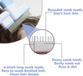 Cat Comb Pet Comb Self Cleaning Upgraded Cat Brush for Long Haired Cats & Dogs, Blue