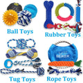 Beiker Dog Teething Chew Toys - 15 Pack Small Medium Breed Puppy Toy, Variety Dogs Rope Chew Toys Bundle for Boredom, Pet Interactive Squeaky Treat Dispensing Ball for Puppies