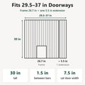 Dog Gate with Adjustable Cat Door, 29.5-37 in Wide