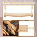 Qinfly Arc-Shaped Chicken Swing Heavy Beech Wood Chicken Toys for Coop Handmade Chicken Swing for Hens Chicken Coop Accessories