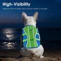 Petglad Dog Life Jacket with Handle Adjustable Swim Vest, Blue & Green, L