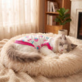 FEimaX Cat Surgery Recovery Suit Cat Onesie Shirt Kitten Clothes After Surgery Spay Surgical Cone of Shame Alternative Surgical Spay Suit for Female Cat, Post-Surgery or Skin Diseases Protection