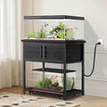 POKIPO 20-29 Gallon Fish Tank Stand with Power Outlet and Slide-Out Shelf