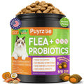 Puyrzoe Natural Flea and Tick Prevention for Cats, Itch Relief, Skin & Coat Support, 500 Chews with 6-Strain Probiotics, Gut & Immune Health, Flea Treatment for Cats, Chicken Flavor, All Breeds & Ages