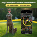 GPS Wireless Dog Collar Fence System - No Monthly Fee App Control, Custom Polygon Boundary & Remote Training, Free Phone