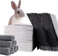 PINVNBY Rabbit Pee Pads,100 Pieces Disposable Cage Liners Black Carbon Super Absorbent Odor-Control,Bunny Potty Training