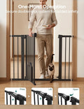 Babelio Auto Close Dog Gate with Cat Door, CatPrivilege I, 29-43"