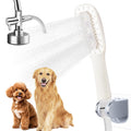 Jamini Dog Shower Attachment, Handheld High-Pressure Sprayer with Brush for Fast and Easy Indoor/Outdoor Dog Bathing, 4 Modes, 8.2ft Hose, G1/2" Brass Shower Diverter