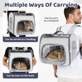 Airline Approved Cat Soft-Sided Carrier Backpack, Airport-Friendly Breathable Mesh Foldable Pet Travel Carrier with Reinforced Support, Portable Puppy Carrying for Kitty Up to 12lbs (Grey)