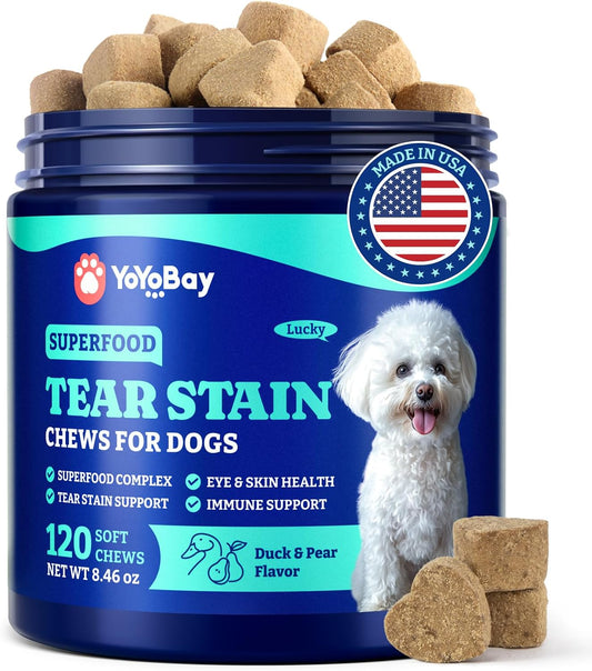 Tear Stain Support Chews for Dogs, Eye Health & Immune Supplement