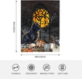 Gothic Blanket Vintage Halloween Black Cat Blankets 30"x 40" for Couch