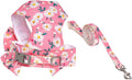 YKYUASD Dog Harness and Leash Set Adjustable Puppy Harness Mesh Vest Set Bow Knot Pet Clothes for Small Girl Dog Cat Summer (Pink, Small)