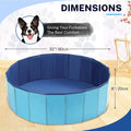 NATGAI 32 x 8 in Foldable Dog Swimming Pool, PVC Pet Bath Tub, Whelping Box