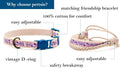 Pettsie Breakaway Cat Collar & Matching Friendship Bracelet – Adjustable, Soft Cotton Collar for Cats, Quick-Release Safety Buckle, Lightweight, Stylish, Anti-Lost ID Tag, Purple