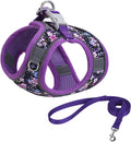 KocaPlye Step in Dog Harness No Pull Flower Adjustable Soft Mesh Padded Reflective Pet Vest Harness and Leash Set for Small Medium Dogs