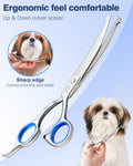 Fiurfiy 6-in-1 Dog Grooming Scissors - Professional Stainless Steel Hair Cutting Kit with Safety Rounded Tips, Ergonomic Soft-Grip Handles for Small & Large Dogs, Cats