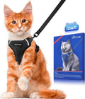Halypet Cat Harness and Leash Set [ MAX Safety Third Generation ] Escape Proof Soft Adjustable Cat Leash Breathable Comf