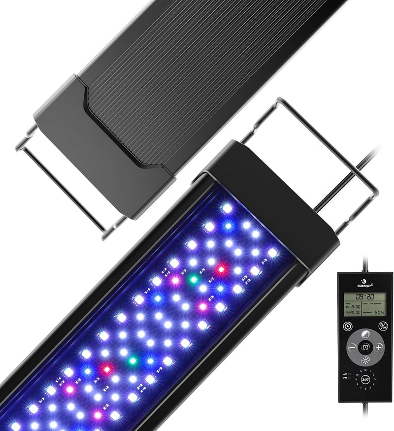 fishkeeper Aquarium Plant Light with Time Sync, 24/7 with 6 Rows of LEDs