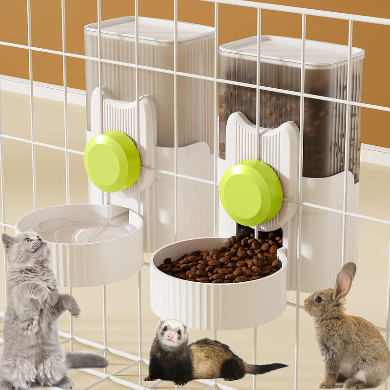 Lemtrflo Rabbit Water Dispenser, Cage Automatic Hanging Bunny Feeder