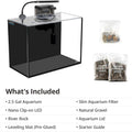 NICREW 2.5 Gallon Nano Nature Aquarium Kit Betta Fish Tank, Complete, Black