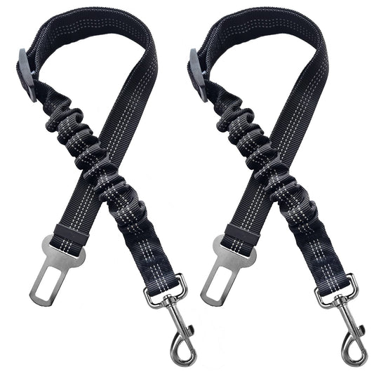 Yiaizhuo 2 Dog Seatbelt Seat Belt Car Harness Leash Travel Accessories Bungee Anti Shock Pet Cat Adjustable Lead Clip Safety Seats Belts Black
