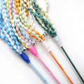 IUHKBH Cat Wand Toys, 4 PCS Plush Srtip Teaser Toy Interactive Teasing Stick Vibrant Teaser Wands with Bell for Cat Kitten Having Fun Exerciser Playing