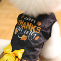 CuteBone Happy Thanksgiving Day Dog Fall Dress Costume Velvet for Small Dogs Girl Puppy Dresses Yellow Plaid Dog Clothes