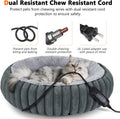 INVENHO Heated Cat Beds for Indoor Cats and Small Dogs, 20" Cozy Donut Heated Pet Bed with Timer & Temp Adjustable, Remo