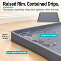 Silicone Pet Water Mat, 23.6 x 19.7 in Raised Edge Dog Bowl Mat
