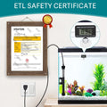 hygger ETL Certification Aquarium Heater, 50W/100W/200W/300W Submersible Fish Tank Thermostat Heater with Firm Double Pa