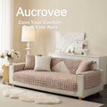Aucrovee Velvet Washable Couch Cover for Pets Dogs, Non Slip Sectional Sofa Covers for 3 Cushion Couch Sofa L Sharped Sofa Slipcovers, Furniture Protector (1 PCS 36"x94", Khaki)