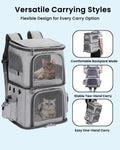 HOVONO Double-Compartment Cat Backpack Carrier for Mulit-Cat Families