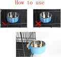 Crate Dog Bowl Removable Stainless Steel Water Food Feeder Bowls Cage Coop Cup for Cat Puppy Bird Pets