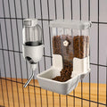 Automatic Pet Food Water Dispenser, Auto Gravity Pet Feeder Water Bottle Set for Crate Cage, Feeding Station for Small D