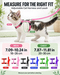 6 Pack Adjustable Cat Leash Harness Leash,Bunny Harness Leash for Pet Safety Walking Running Jogging,HarnessLeash for Bu