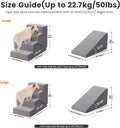 Gardner Pet Dog Stairs for Small Dogs 18.5" H, Small 2 in 1 Transformable 4-Step Pet Stairs and Dog ramp, Steps for Couch with Durable Non-Slip Waterproof Fabric Cover and Soft Foam, Grey