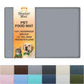Neater Pet Brands Neater Mat Pet Mats for Food and Water, Cat & Dog Bowl Mat Waterproof Silicone, Feeding Tray, Dog Food Mats for Floors, Placemat w/Raised Edge for Under Bowls, 16” x 10”, Grey
