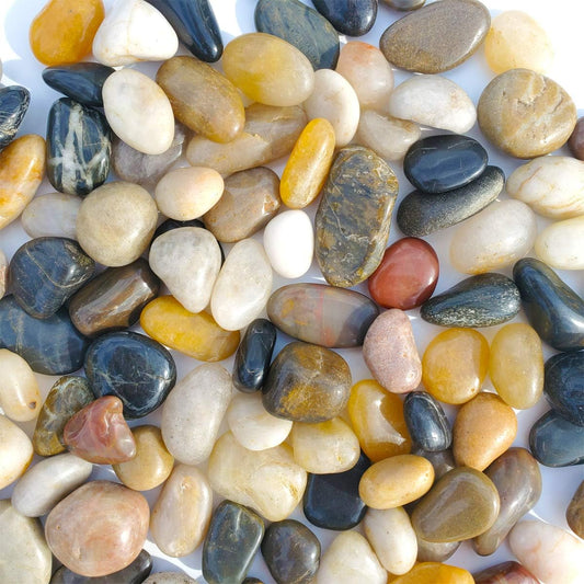 2 LB Aquarium Gravel River Rock - Natural Polished Decorative Gravel, Small Decorative Pebbles, Mixed Color Stones,for A