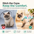 Cat Recovery Suit Surgical Onesie - Post Surgery - Soft Breathable Fabric - No-Cord Design - Protects Wounds and Skin Af