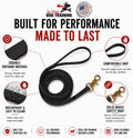 Gummy K9 Biothane Long Line Leash for Dogs, 10,15,20 and 32.5 Feet, Walking Tracking Training Service - Washable Waterpr