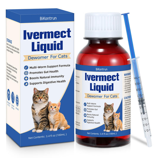 lvermect Liquid for Cats, DewoMax for Cat & Kitten Gut Health, Broad Spectrum Digestive & Immune Support, 3.4oz (100ml)