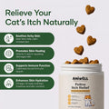 Aniwell Feline Itch Relief Cat Allergy Relief & Itchy Skin Supplement for Cats | Omega-3s & Calendula | Cat Vitamin | Seasonal Allergy Relief | Soft Cat Chews | for Kittens & Adult Cats