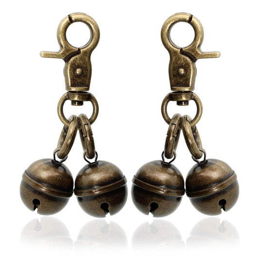 KITTAIL Copper Bells for Dog Collars with Snap Clips - Dog Bells to Go Outside,Made of Pure Copper for Dogs/Cat - Clear Sound & No Rust - Know Where Your Pet