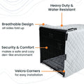 4Knines Quilted Dog Crate Cover – Heavy-Duty, Water-Resistant Fabric for Indoor/Outdoor Use – Durable Travel Cage Cover 