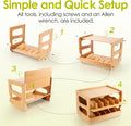 Coanto Cat Food Can Organizer, Bamboo 2-Tier FIFO Can Dispenser